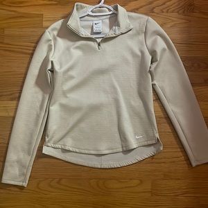 Cream Nike half zip up size xs